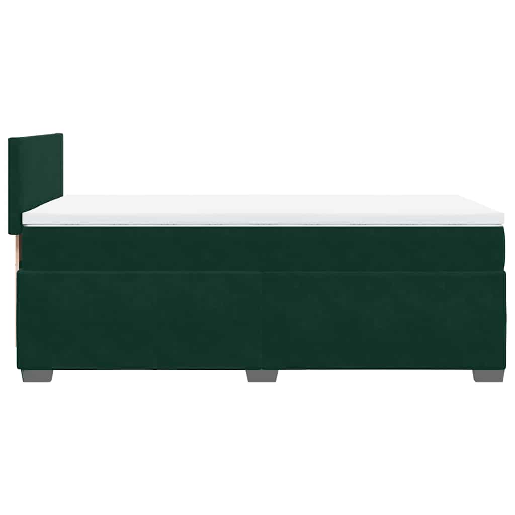 Box spring krevet s madracem tamnozeleni 90x190 cm baršunasti