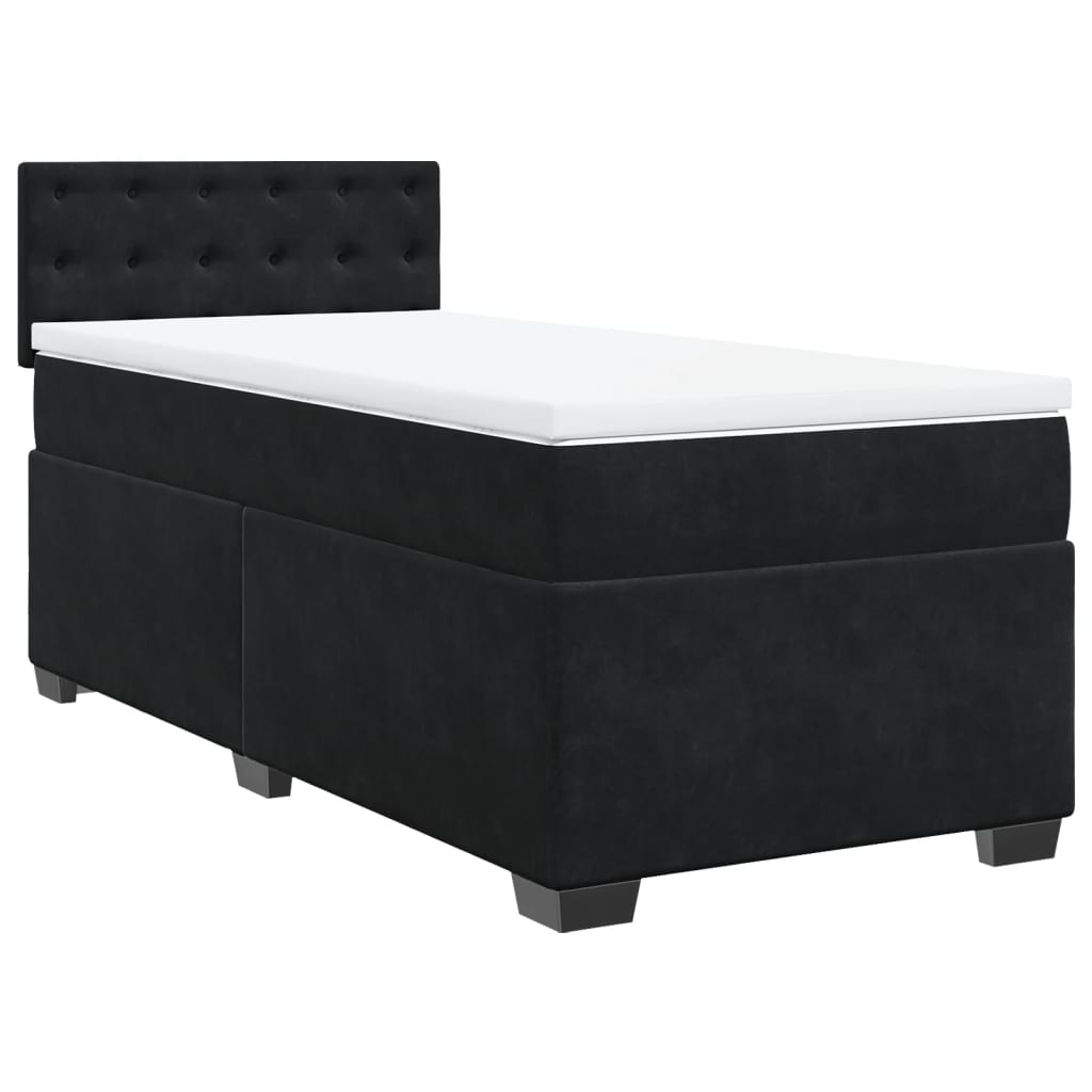 Box spring krevet s madracem crni 90x190 cm baršunasti