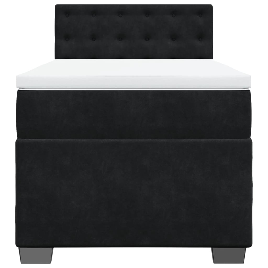 Box spring krevet s madracem crni 90x190 cm baršunasti
