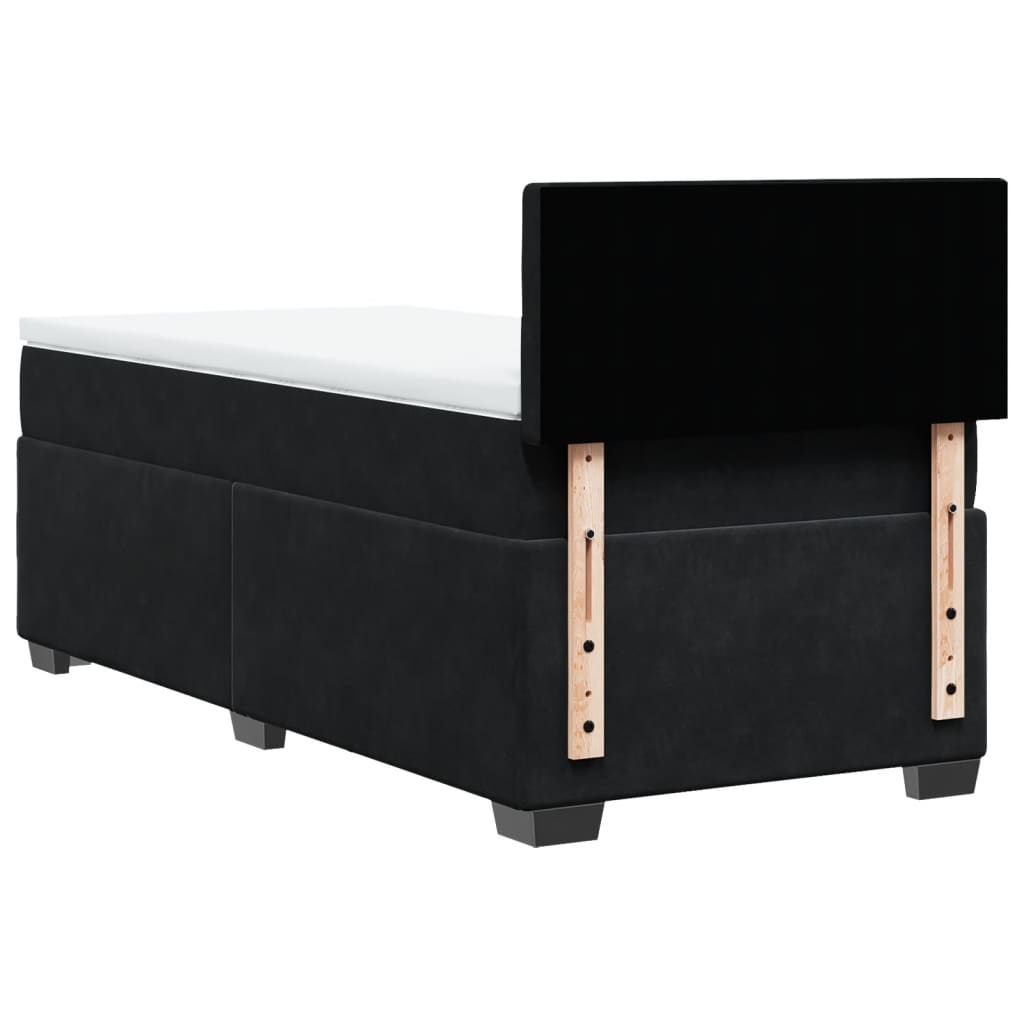 Box spring krevet s madracem crni 90x190 cm baršunasti