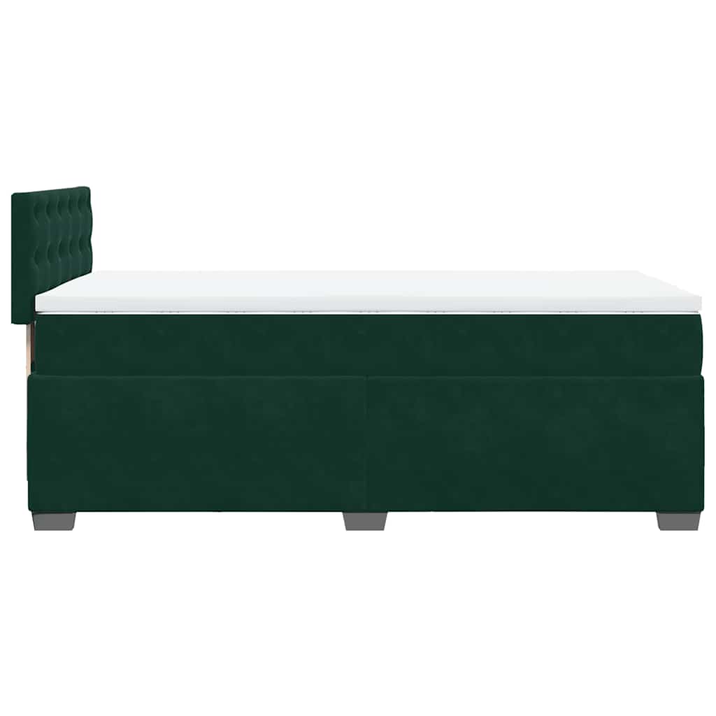 Box spring krevet s madracem tamnozeleni 90x190 cm baršunasti