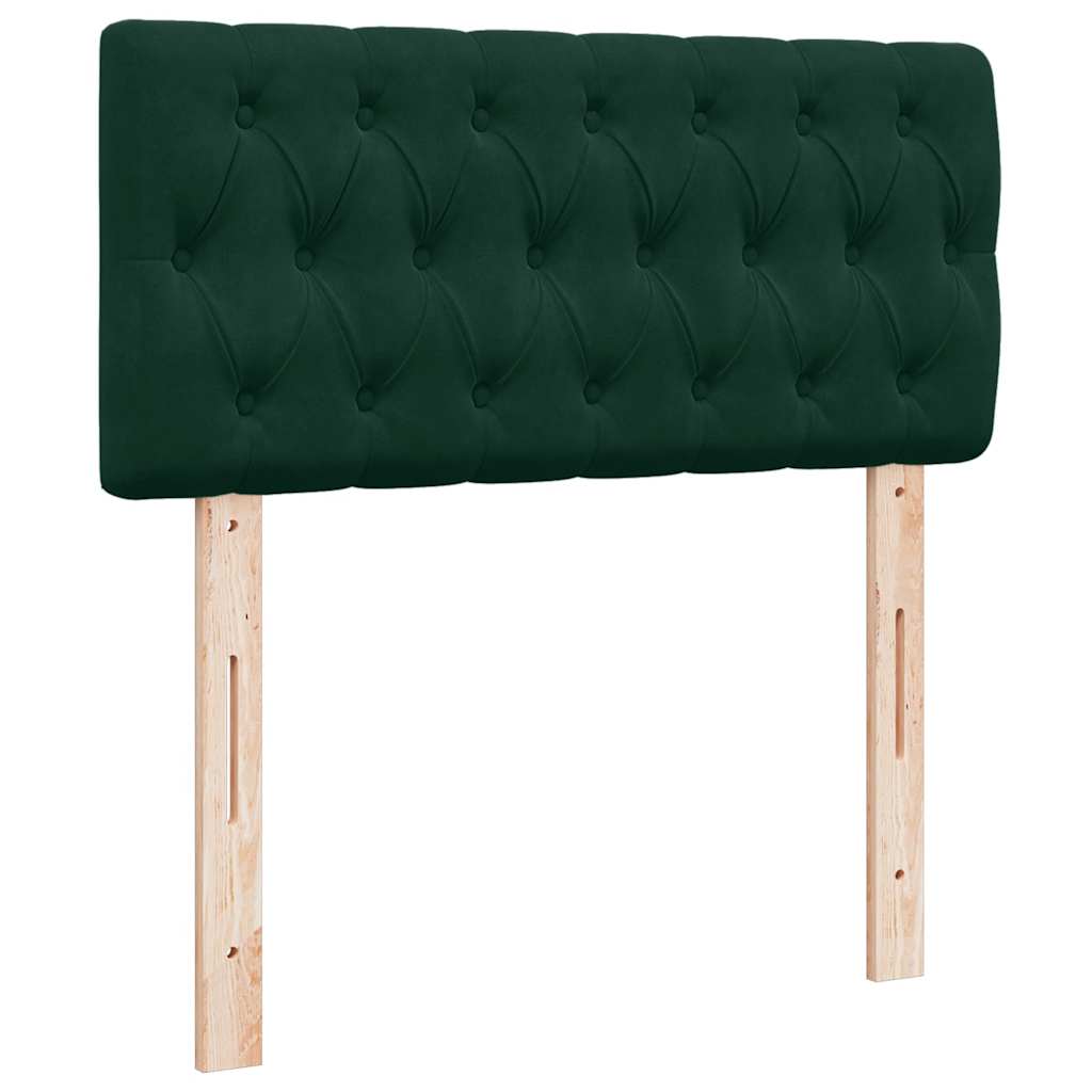 Box spring krevet s madracem tamnozeleni 90x190 cm baršunasti