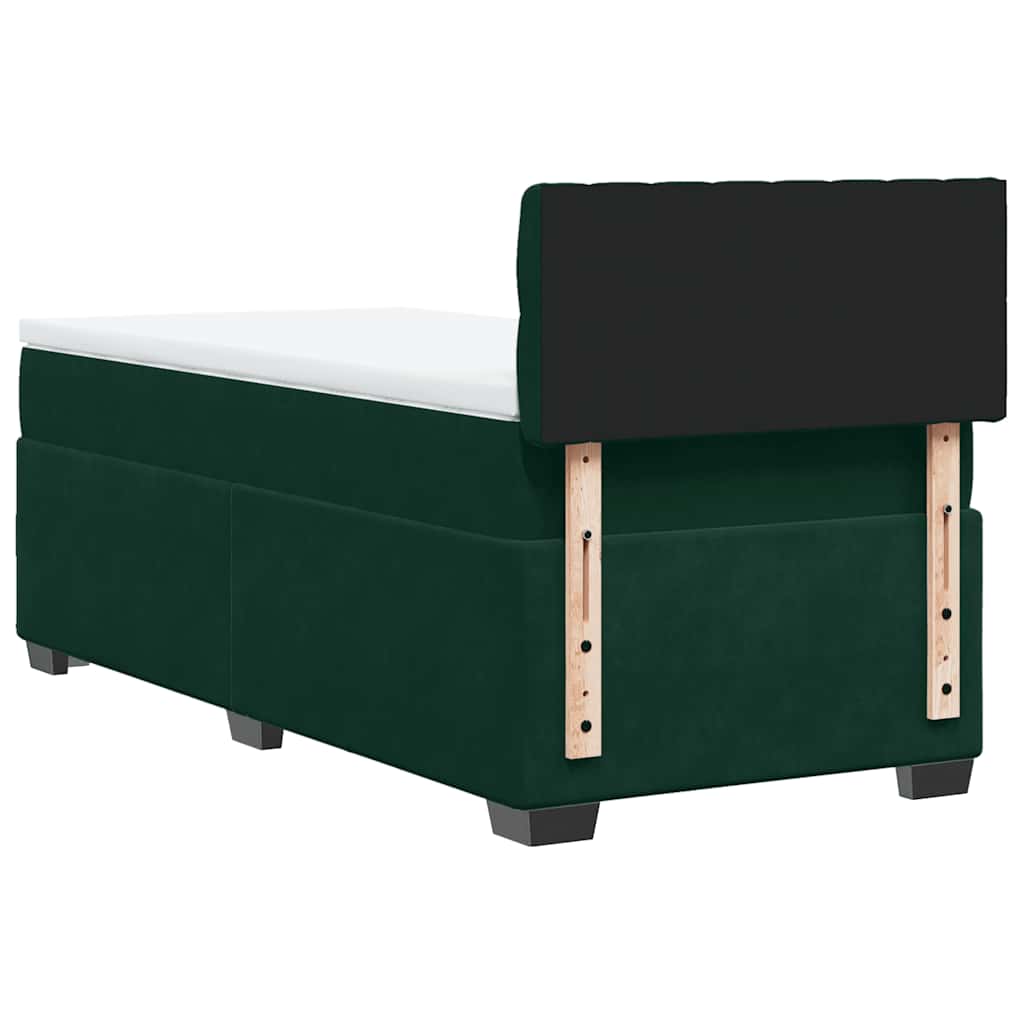 Box spring krevet s madracem tamnozeleni 90x190 cm baršunasti