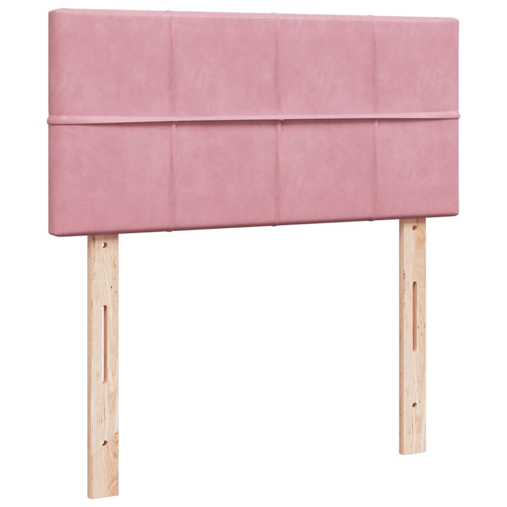 Box spring krevet s madracem ružičasti 90x190 cm baršunasti