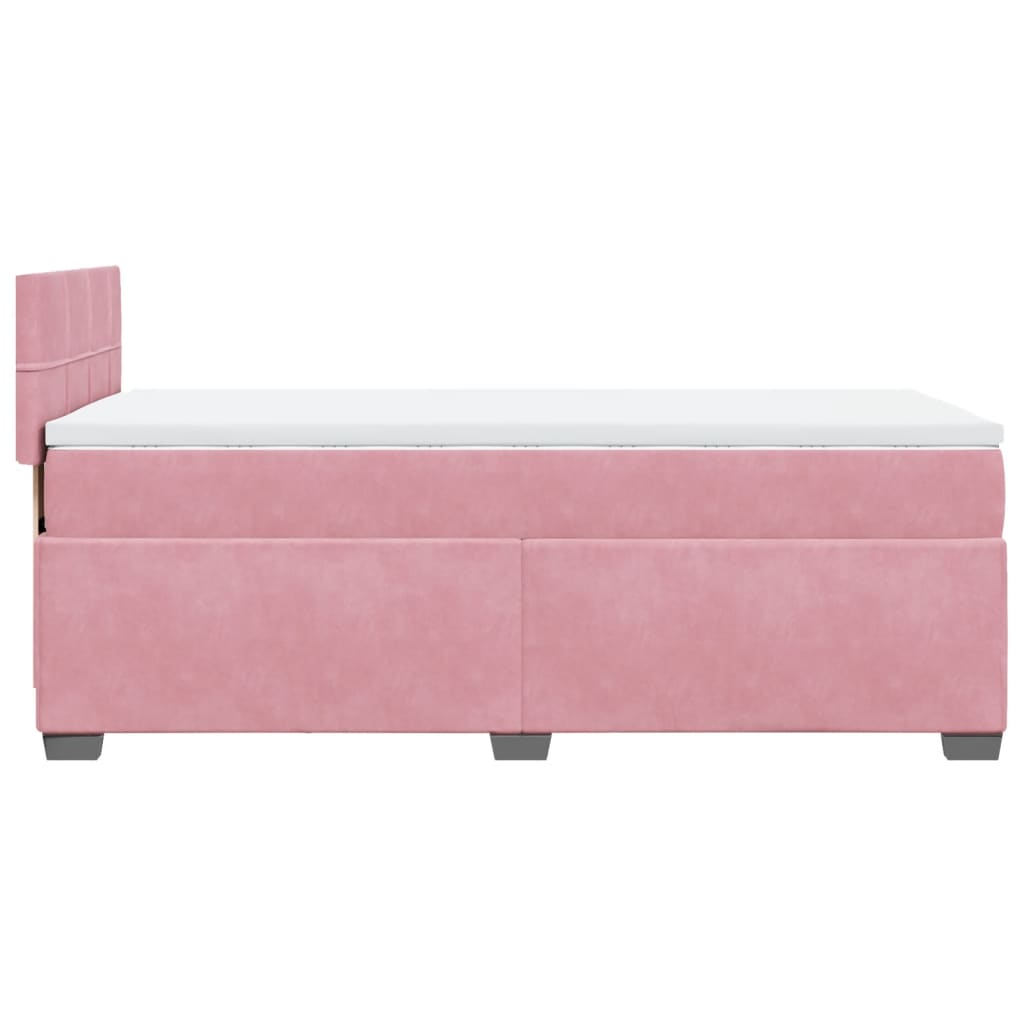 Box spring krevet s madracem ružičasti 90x190 cm baršunasti
