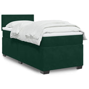 Box spring krevet s madracem tamnozeleni 90x200 cm baršunasti