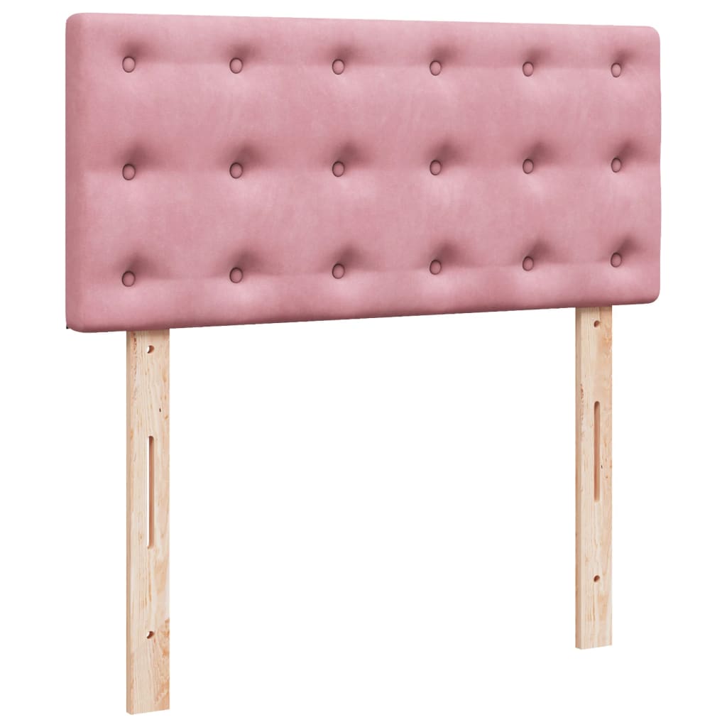 Box spring krevet s madracem ružičasti 90x200 cm baršunasti