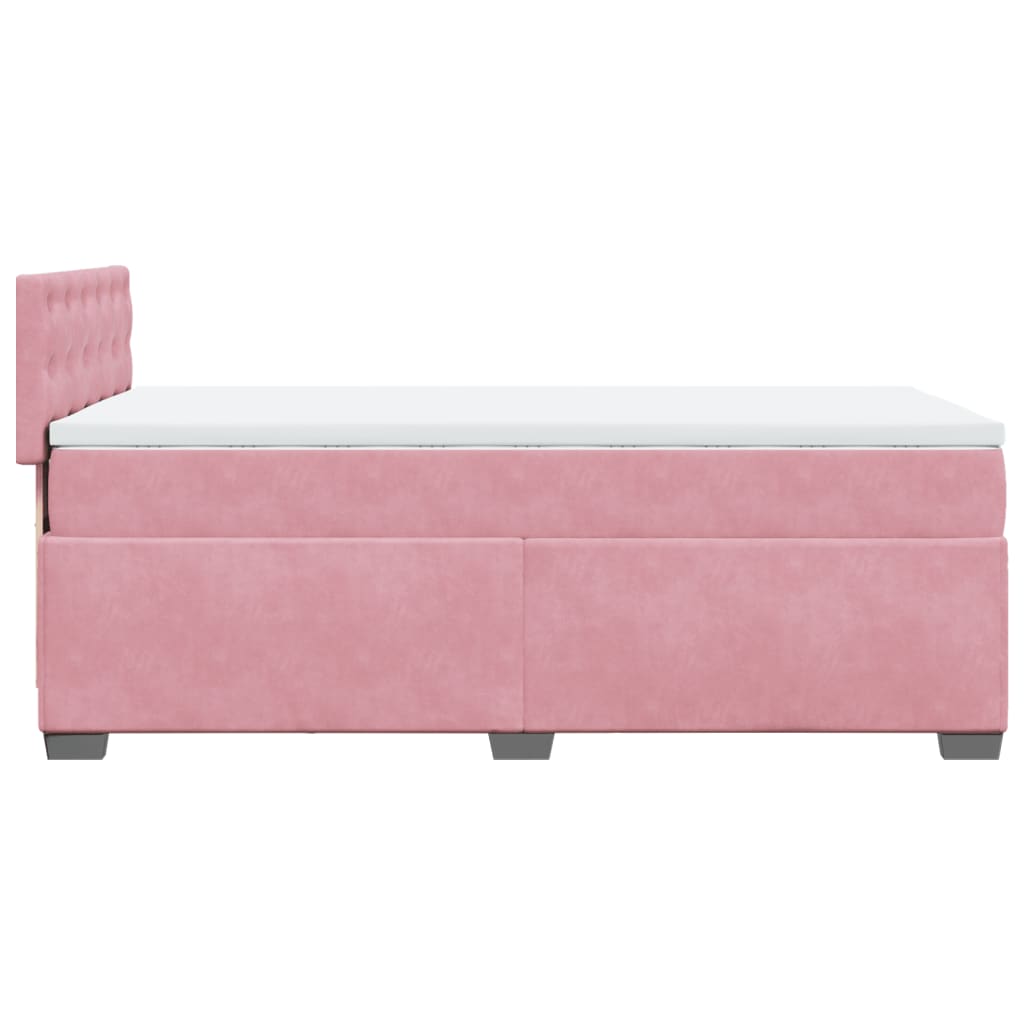 Box spring krevet s madracem ružičasti 90x200 cm baršunasti