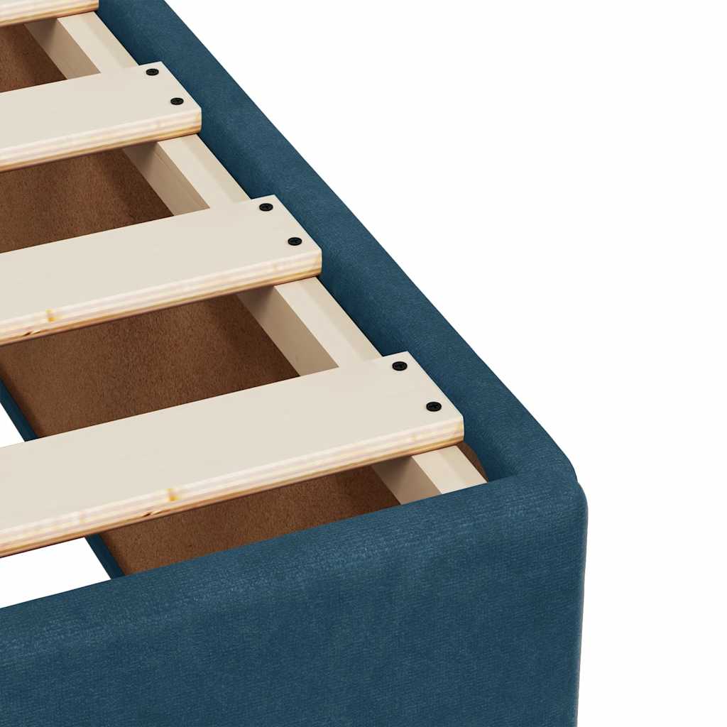 Box spring krevet s madracem tamnoplavi 90x200 cm baršunasti