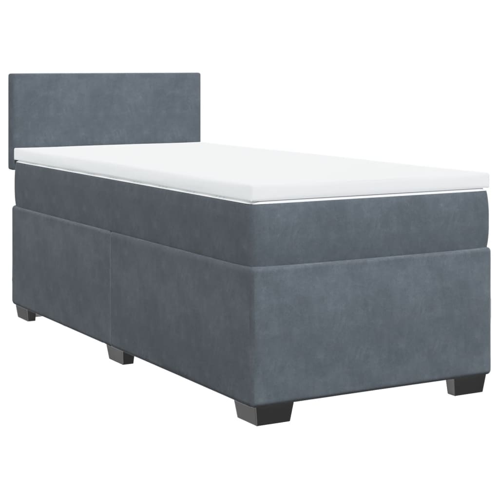 Box spring krevet s madracem tamnosivi 100x200 cm baršunasti