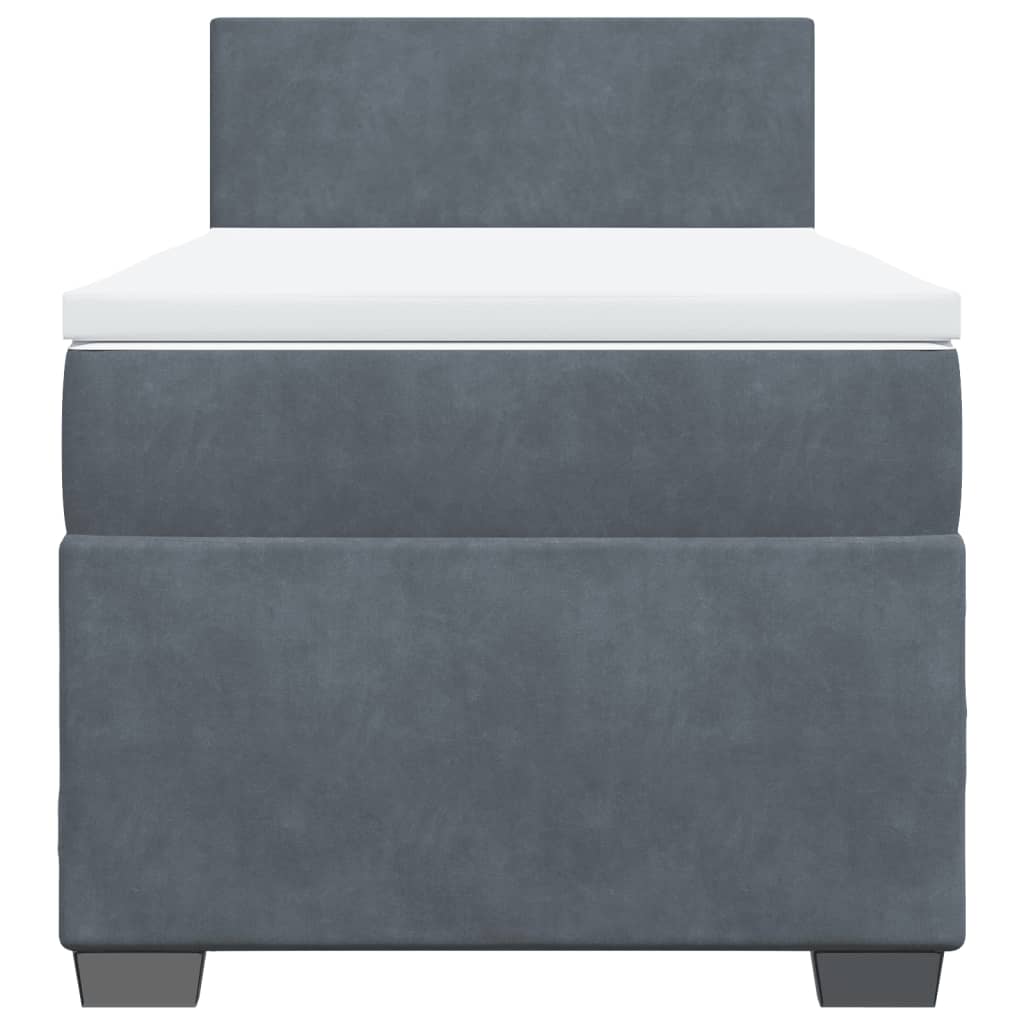 Box spring krevet s madracem tamnosivi 100x200 cm baršunasti