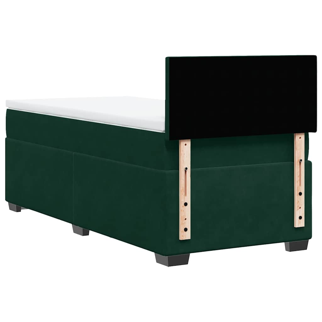 Box spring krevet s madracem tamnozeleni 100x200 cm baršunasti