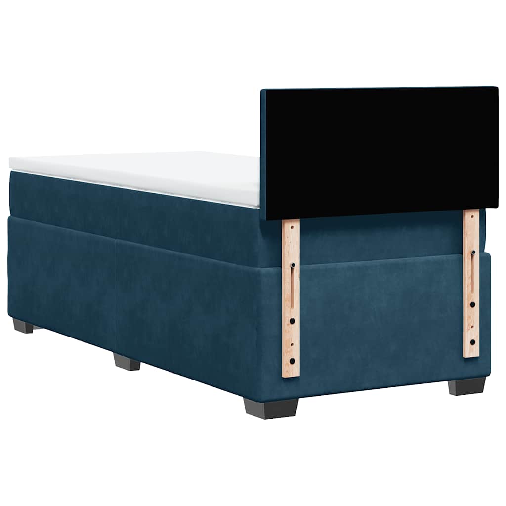 Box spring krevet s madracem tamnoplavi 100x200 cm baršunasti
