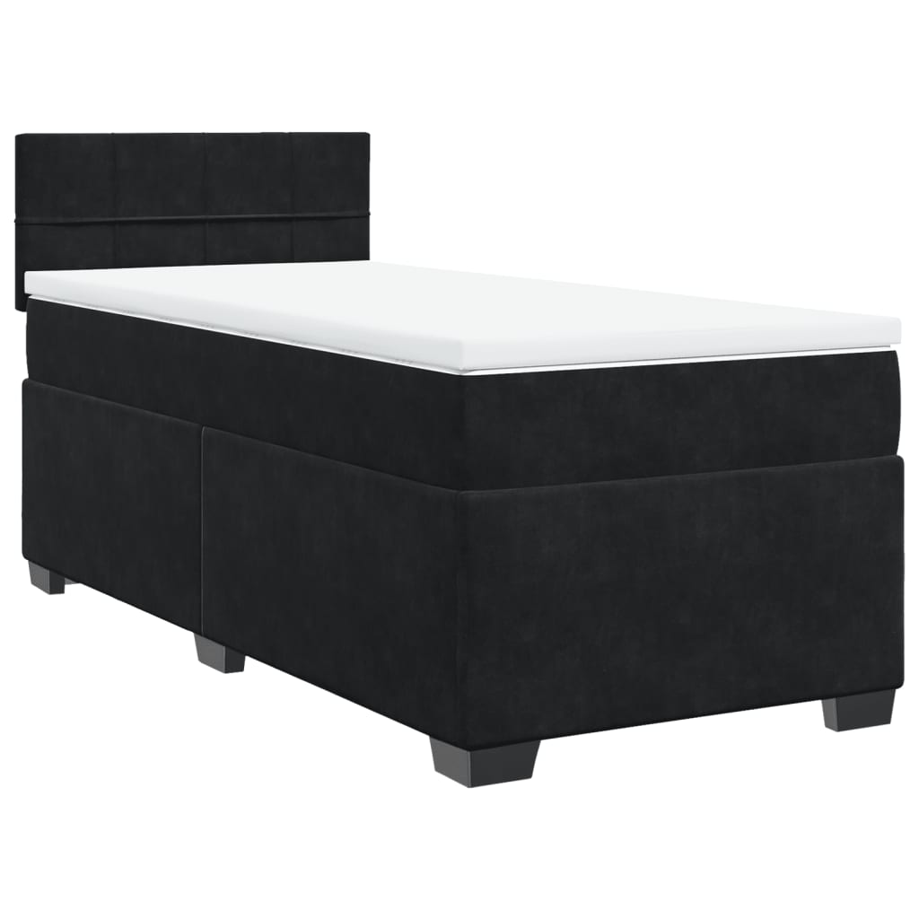 Box spring krevet s madracem crni 100x200 cm baršunasti