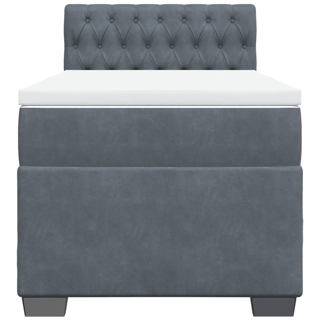 Box spring krevet s madracem tamnosivi 100x200 cm baršunasti