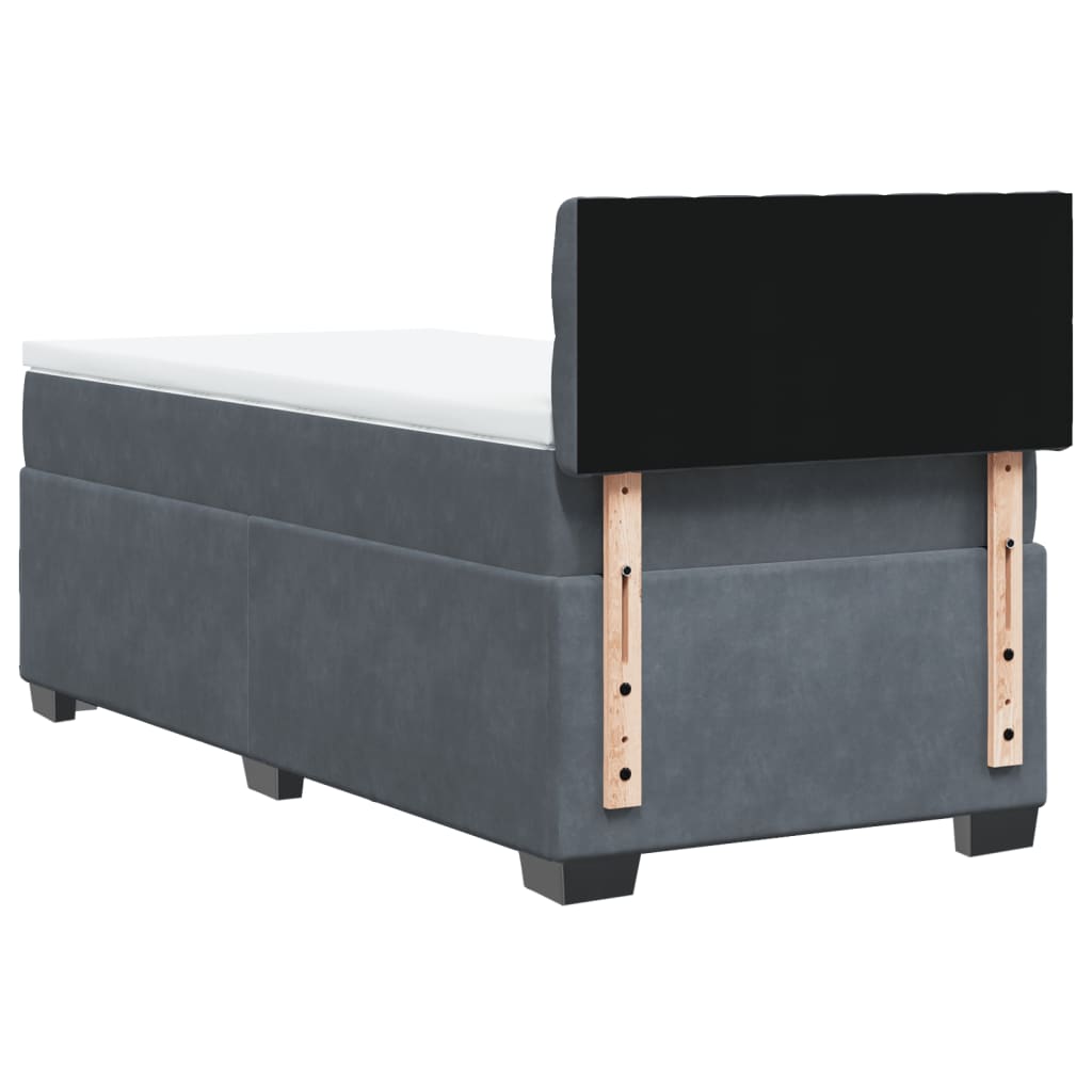 Box spring krevet s madracem tamnosivi 100x200 cm baršunasti