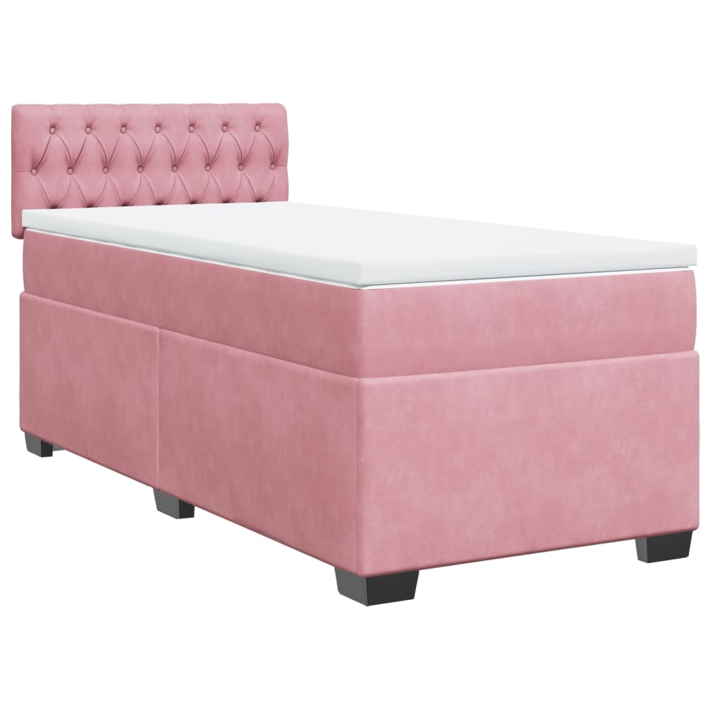 Box spring krevet s madracem ružičasti 100x200 cm baršunasti
