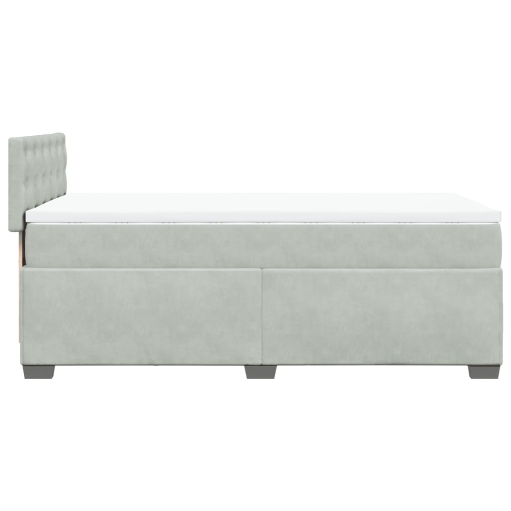 Box spring krevet s madracem svjetlosivi 100x200 cm baršunasti