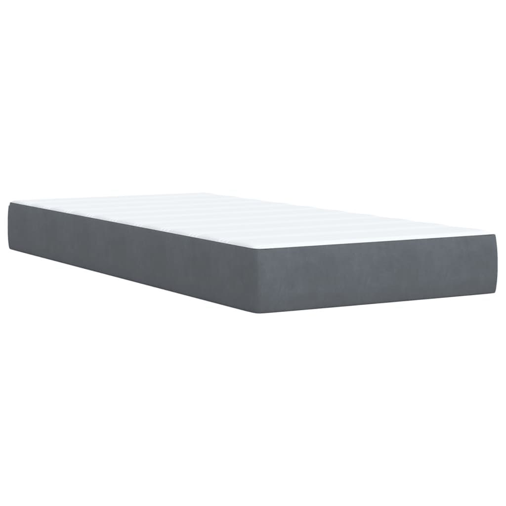 Box spring krevet s madracem tamnosivi 100x200 cm baršunasti