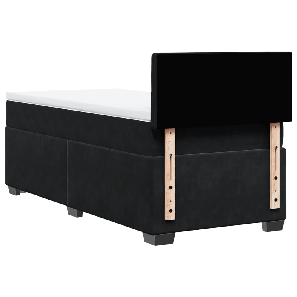 Box spring krevet s madracem crni 100x200 cm baršunasti