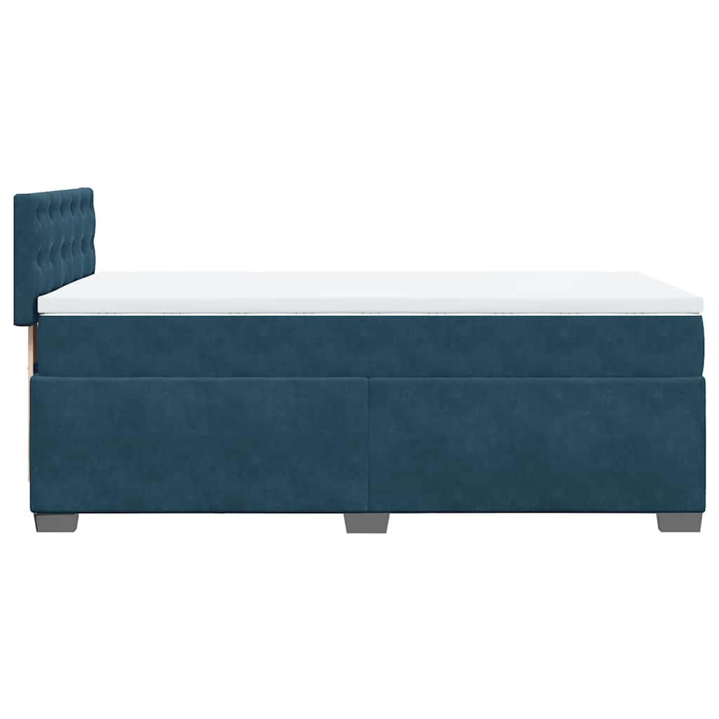 Box spring krevet s madracem tamnoplavi 100x200 cm baršunasti