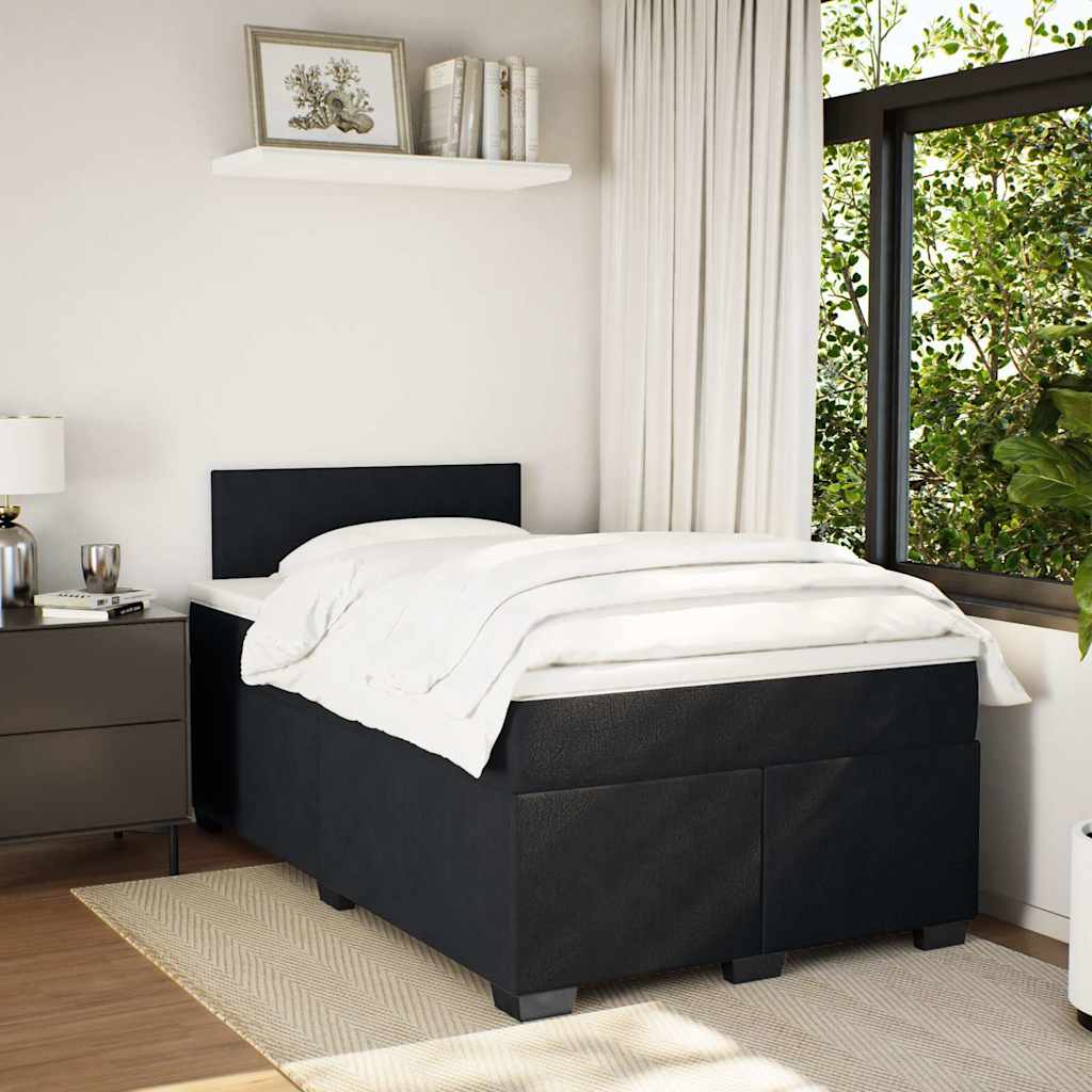 Krevet box spring s madracem crni 120 x 190 cm baršunasti