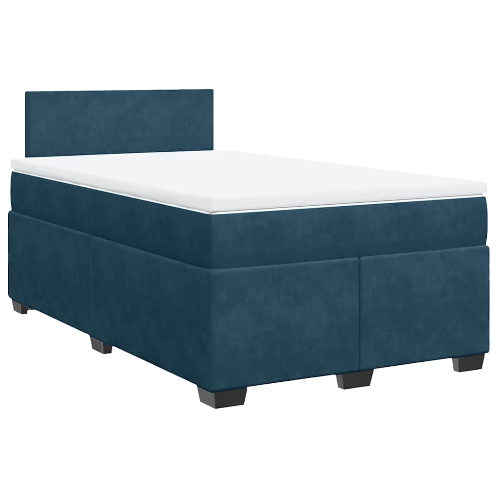 Krevet s oprugama i madracem tamnoplavi 120 x 190 cm baršun