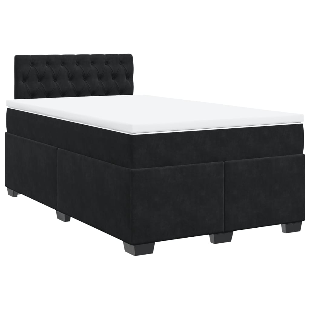 Krevet box spring s madracem crni 120 x 190 cm baršunasti
