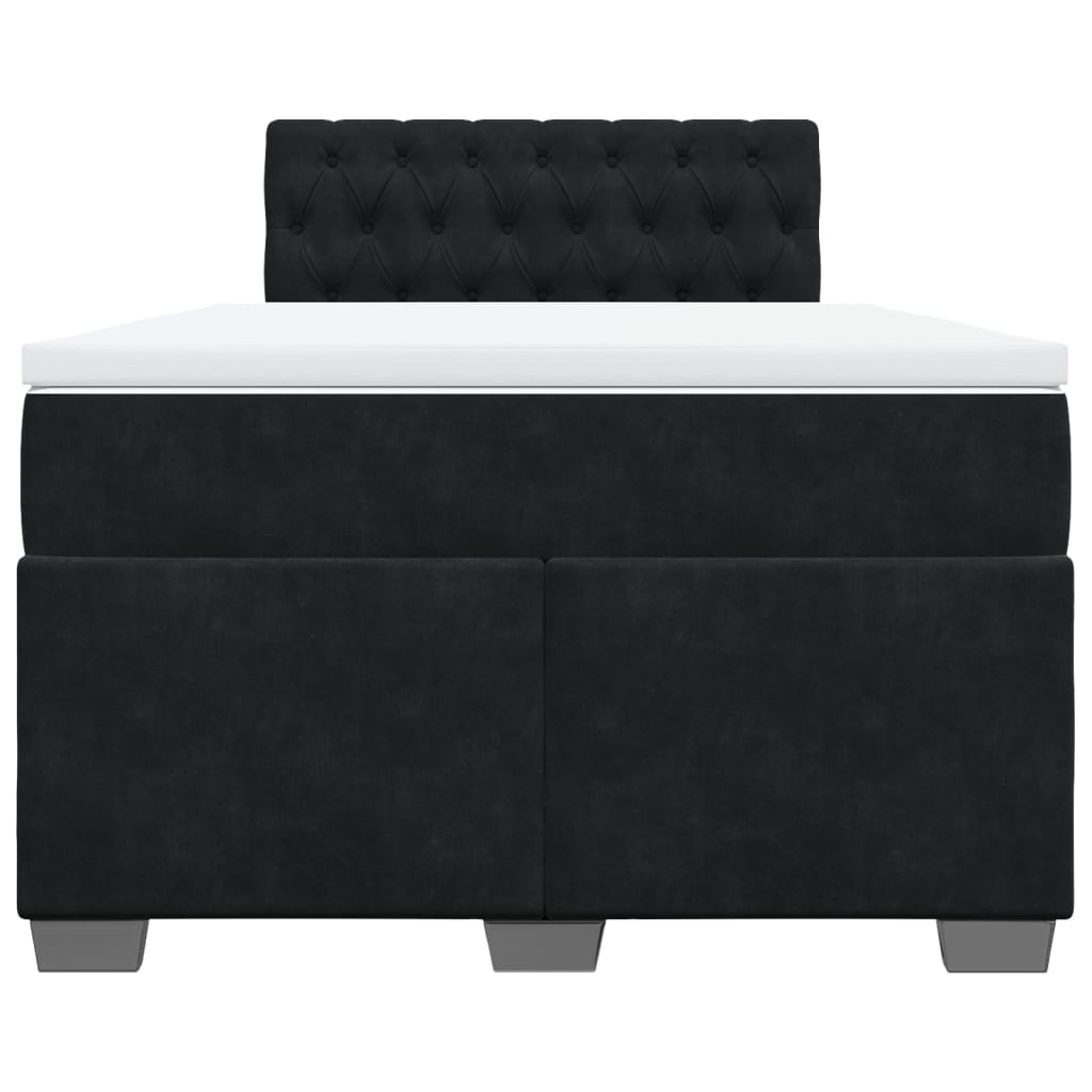Krevet box spring s madracem crni 120 x 190 cm baršunasti