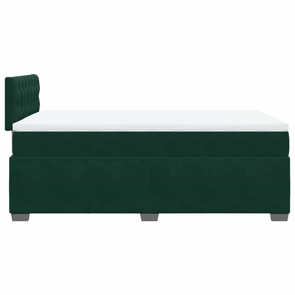 Krevet box spring s madracem tamnozeleni 120x190 cm baršunasti