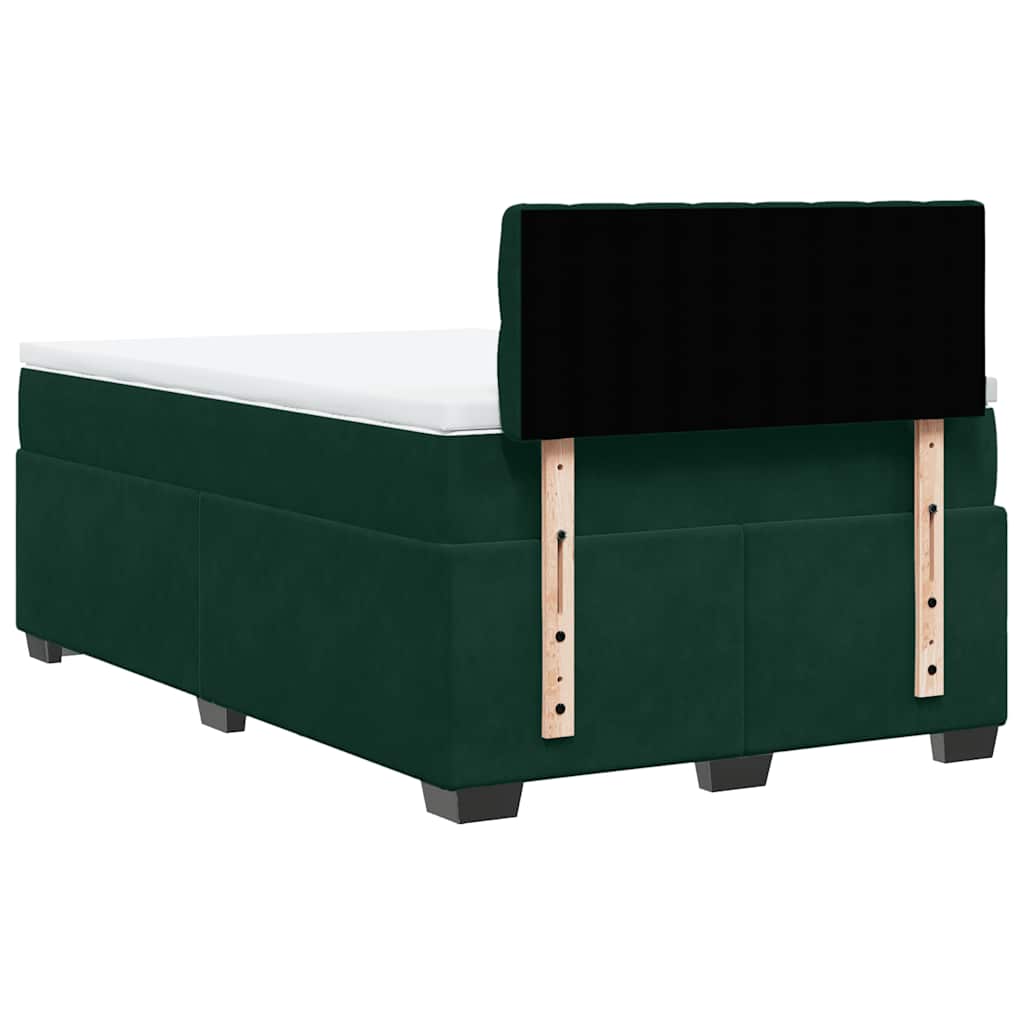 Krevet box spring s madracem tamnozeleni 120x190 cm baršunasti