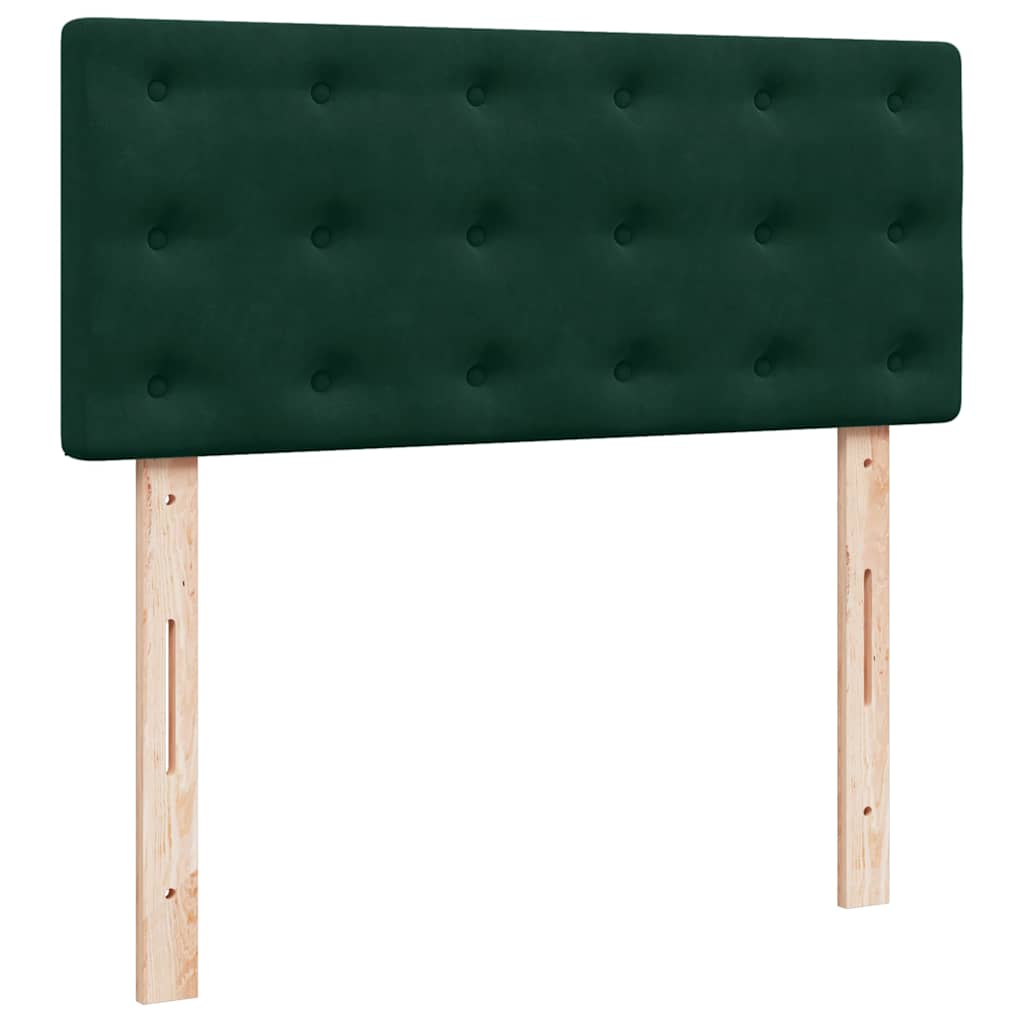 Krevet box spring s madracem tamnozeleni 120x190 cm baršunasti