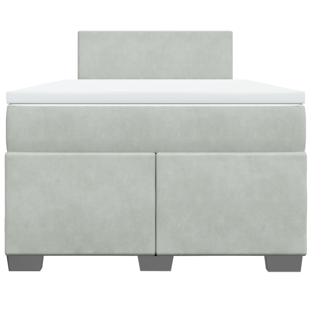 Box spring krevet s madracem svjetlosivi 120x200 cm baršunasti