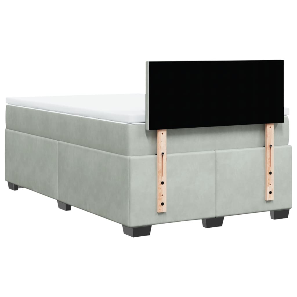 Box spring krevet s madracem svjetlosivi 120x200 cm baršunasti