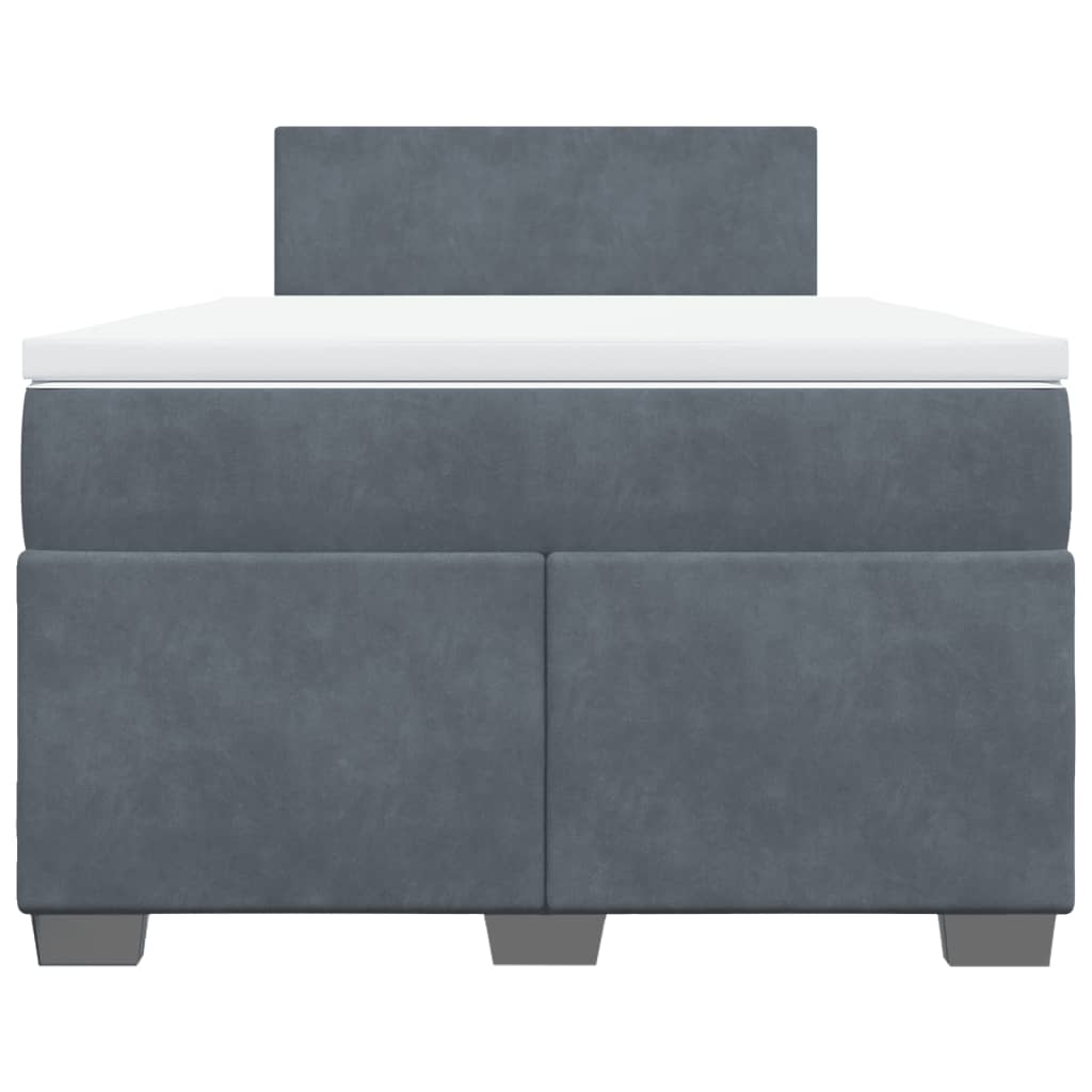 Box spring krevet s madracem tamnosivi 120 x 200 cm baršunasti