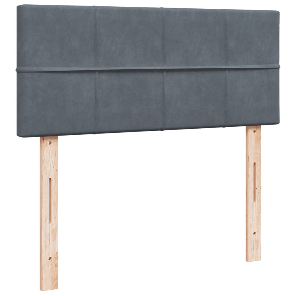 Box spring krevet s madracem tamnosivi 120 x 200 cm baršunasti