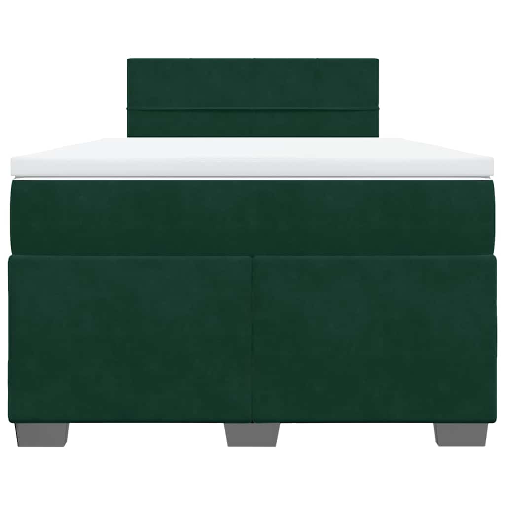 Box spring krevet s madracem tamnozeleni 120x200 cm baršunasti