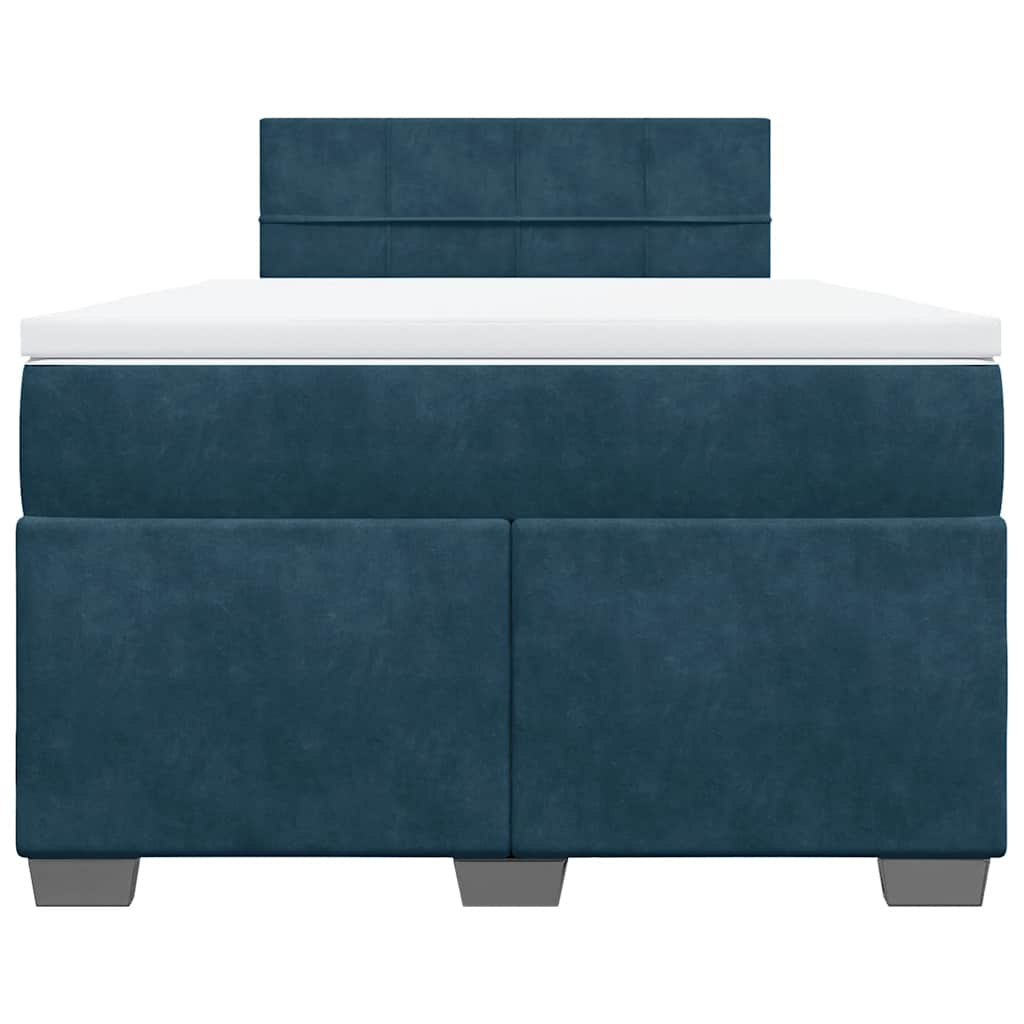 Box spring krevet s madracem tamnoplavi 120 x 200 cm baršunasti