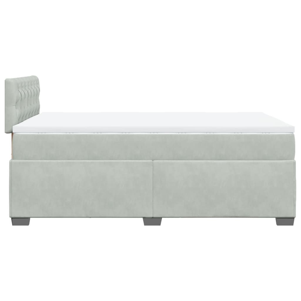 Box spring krevet s madracem svjetlosivi 120x200 cm baršunasti