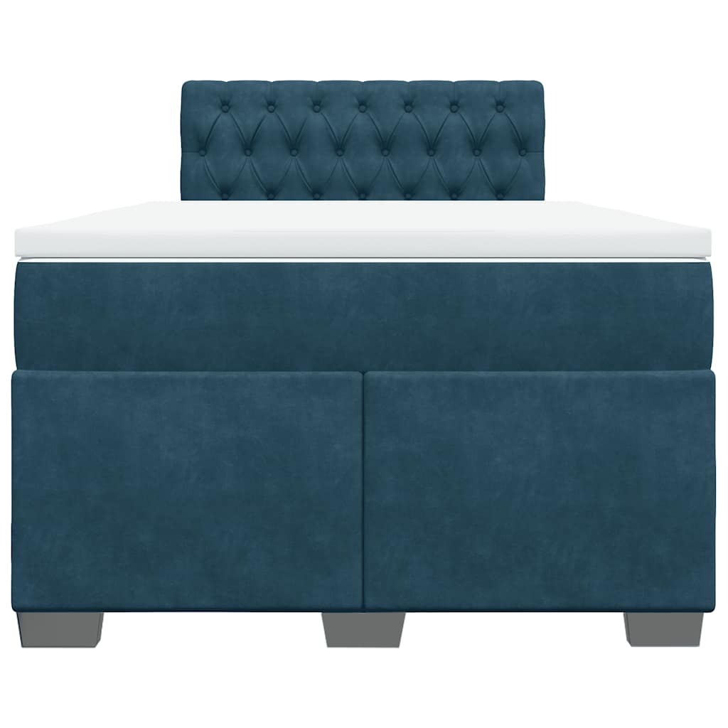 Box spring krevet s madracem tamnoplavi 120 x 200 cm baršunasti