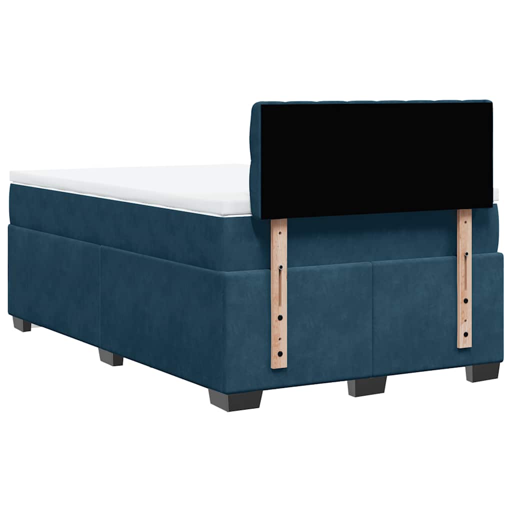 Box spring krevet s madracem tamnoplavi 120 x 200 cm baršunasti