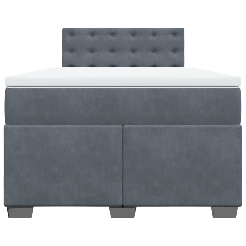 Box spring krevet s madracem tamnosivi 120 x 200 cm baršunasti