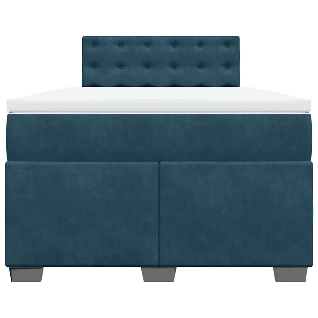 Box spring krevet s madracem tamnoplavi 120 x 200 cm baršunasti