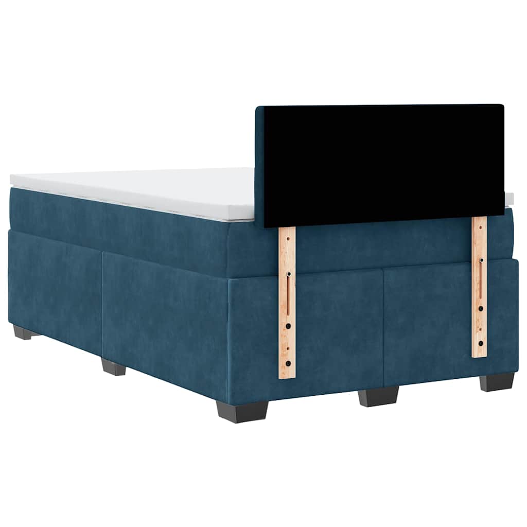 Box spring krevet s madracem tamnoplavi 120 x 200 cm baršunasti