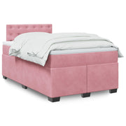 Box spring krevet s madracem ružičasti 120 x 200 cm baršunasti
