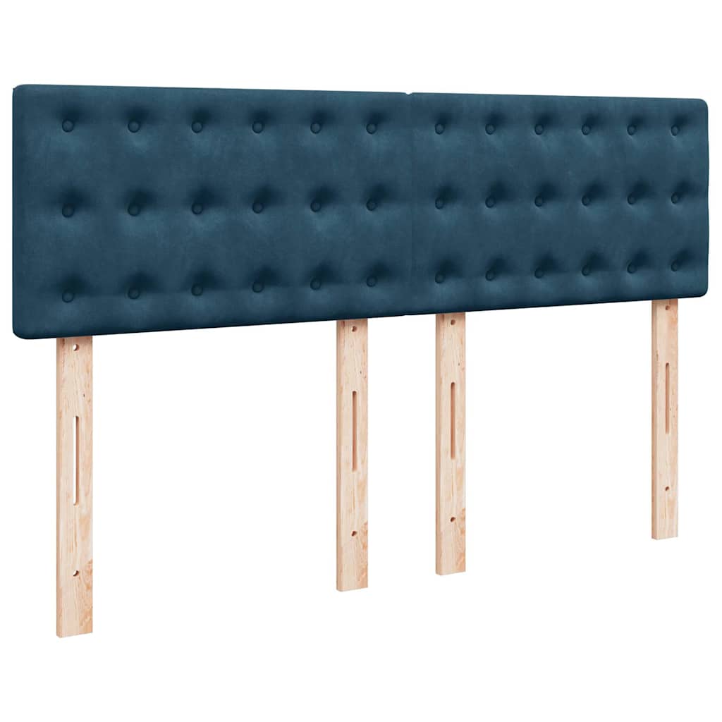 Krevet box spring s madracem plavi 160 x 200 cm baršunasti