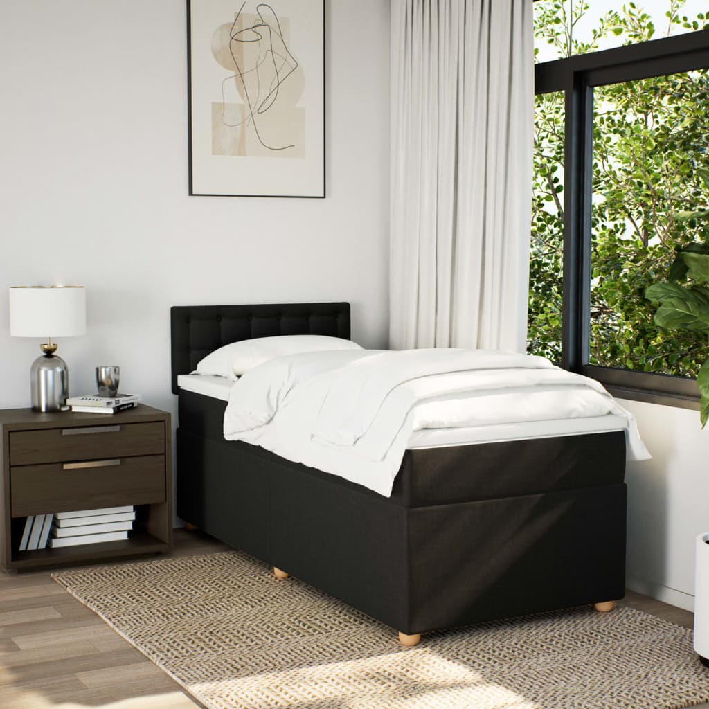 Box spring krevet s madracem crni 80 x 200 cm od tkanine
