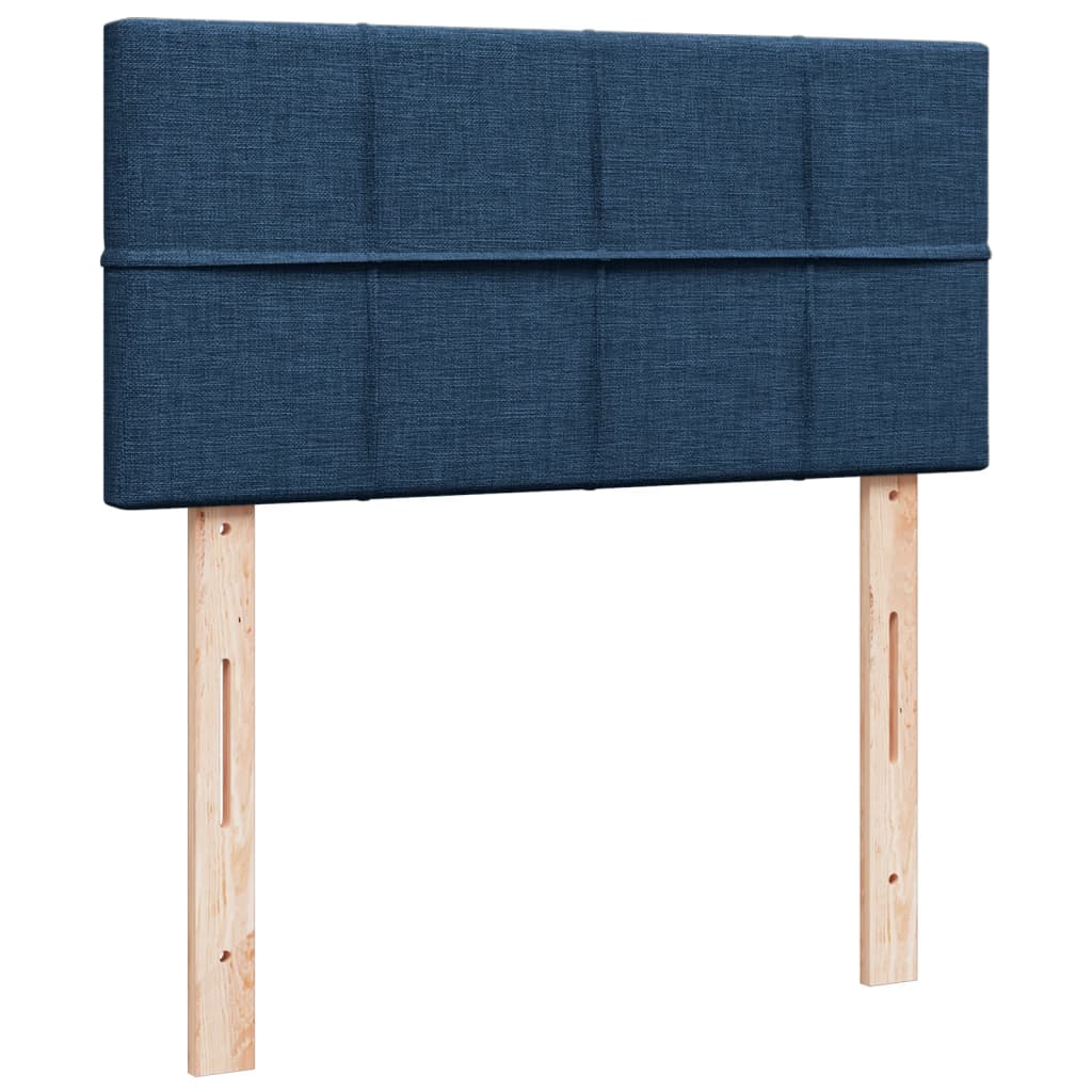 Krevet s oprugama i madracem plavi 90 x 190 cm od tkanine