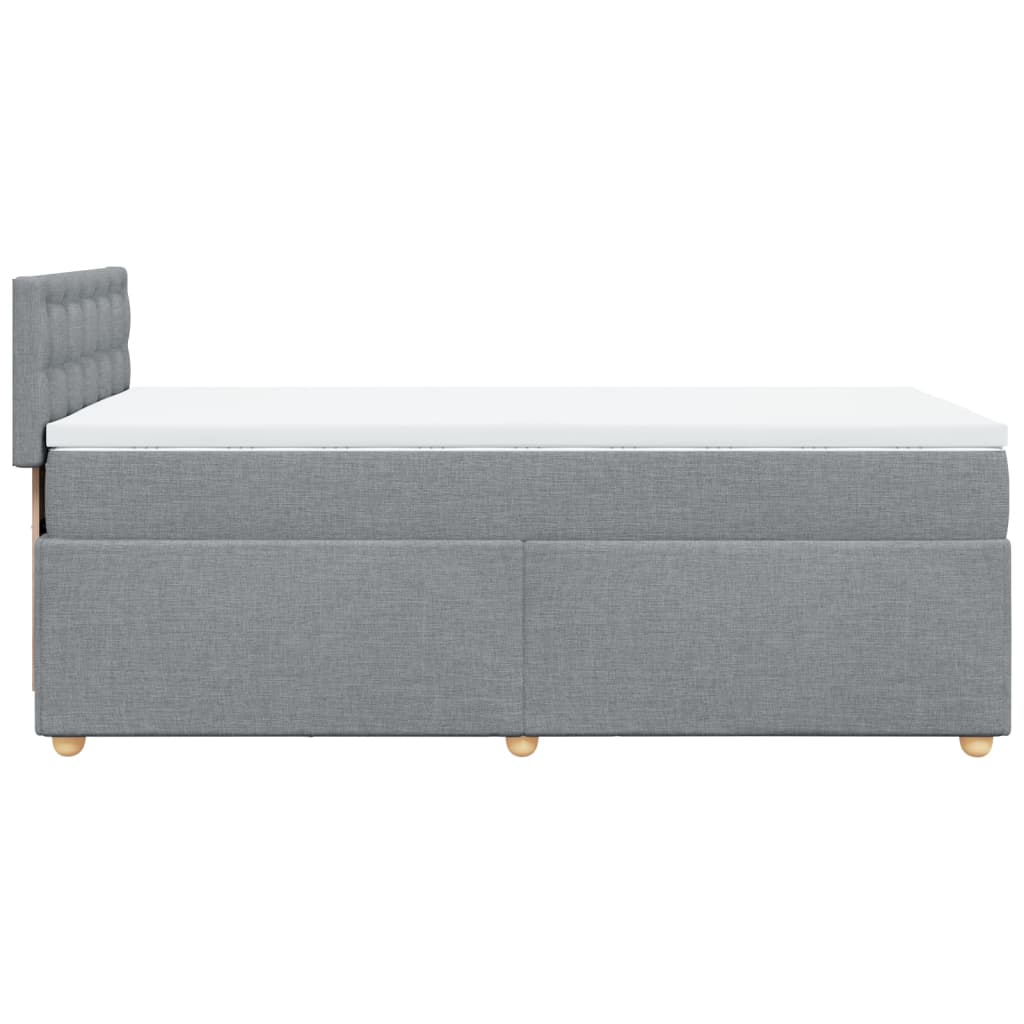Box spring krevet s madracem svjetlosivi 90x190 cm od tkanine
