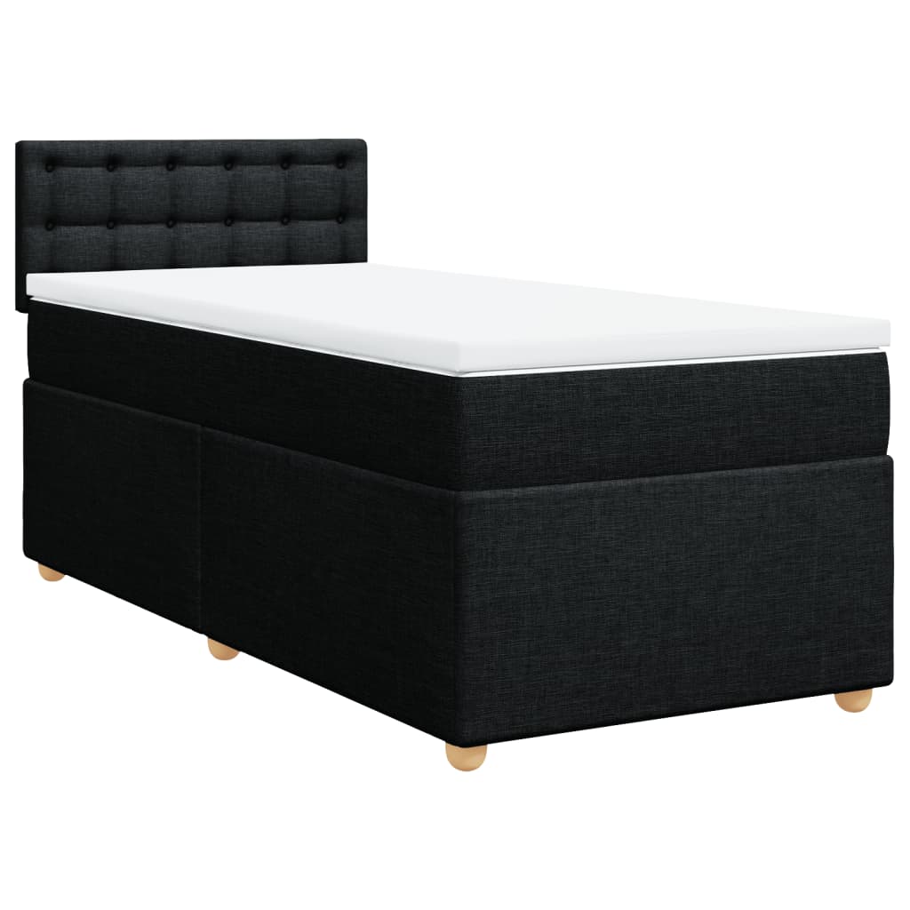 Box spring krevet s madracem crni 90x190 cm od tkanine